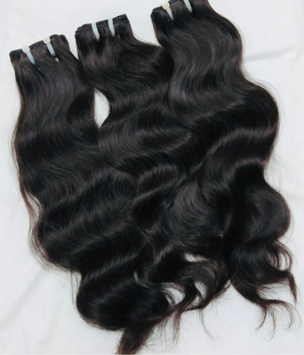 North Indian Raw Wavy Hair Bundles
