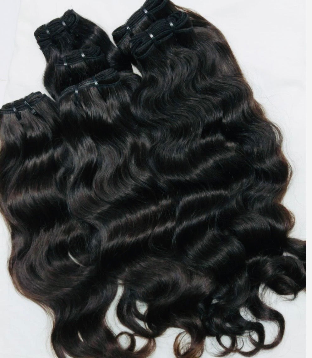 North Indian Raw Wavy Hair Bundles